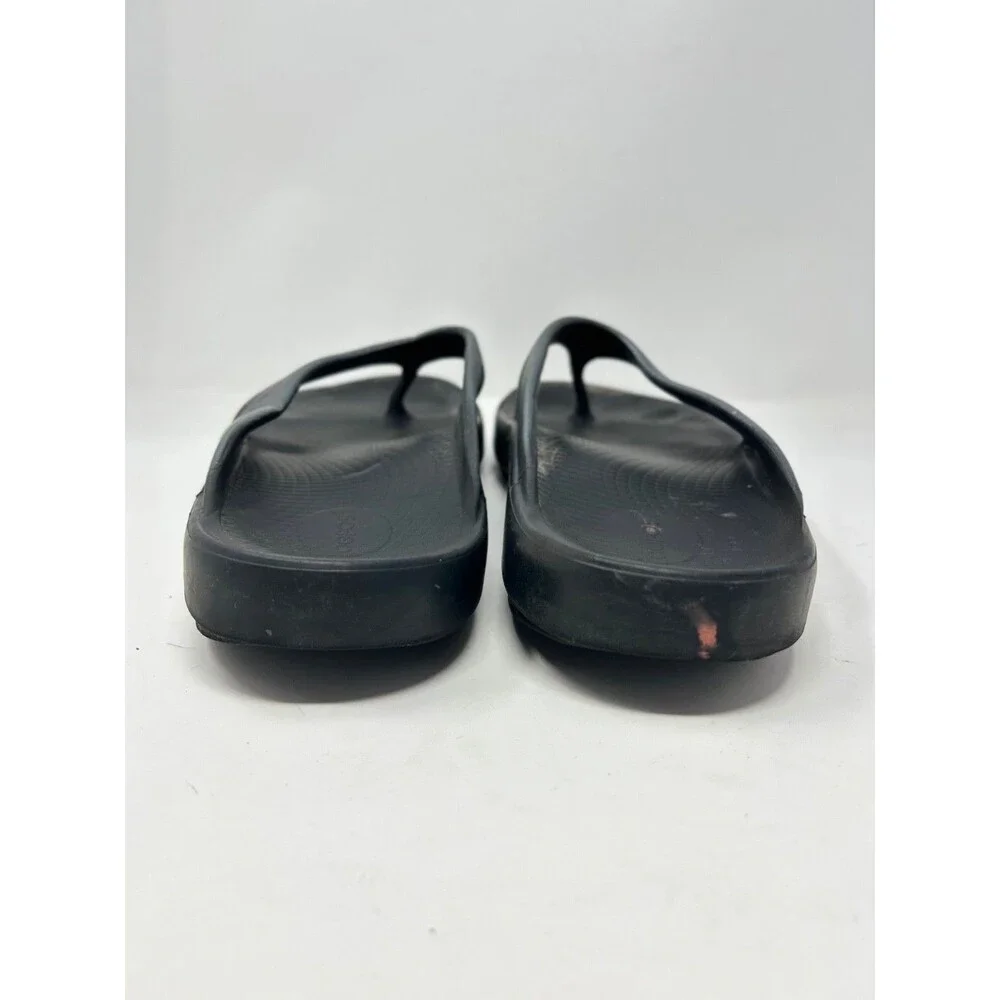 OOFOS Recovery Sandals US Mens 13 Black Flip Flop Thong Graphite Shoes